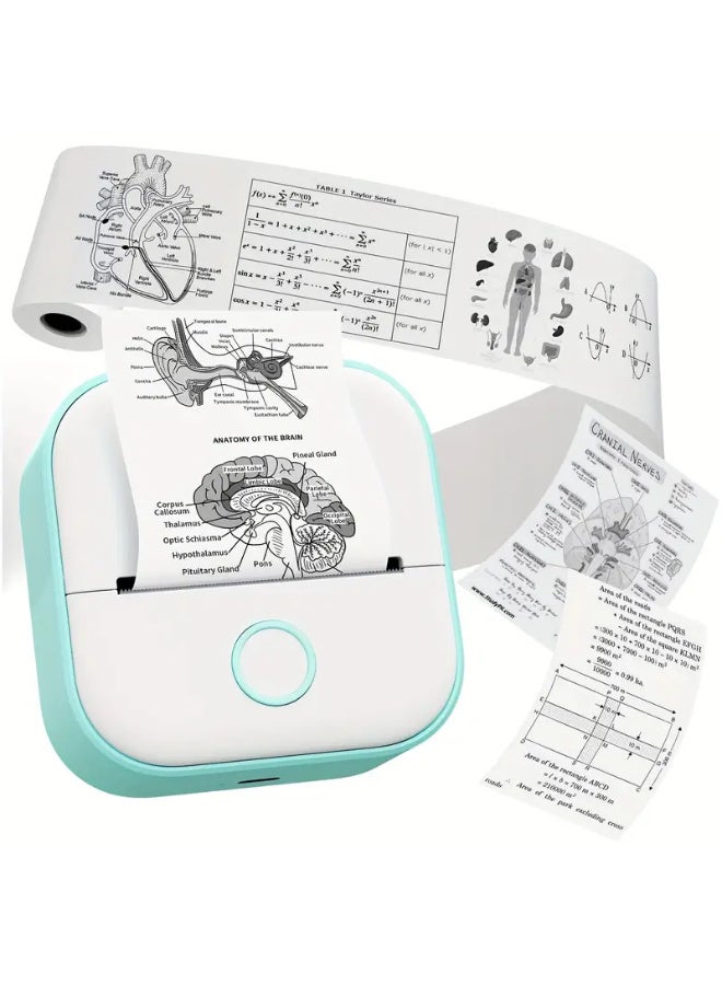 phomemo Mini Printer - Pocket Printer with 1 Roll of 50mm Sticker Paper, Supports 53mm Thermal Paper, Wireless Label Maker for iPhone, for iPad, for Android, Doodle Dash, Notes, Memo, DIY, Gifts, List - Image 1