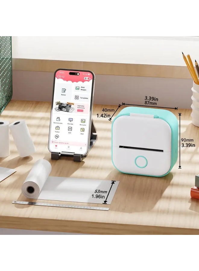 phomemo Mini Printer - Pocket Printer with 1 Roll of 50mm Sticker Paper, Supports 53mm Thermal Paper, Wireless Label Maker for iPhone, for iPad, for Android, Doodle Dash, Notes, Memo, DIY, Gifts, List - Image 2