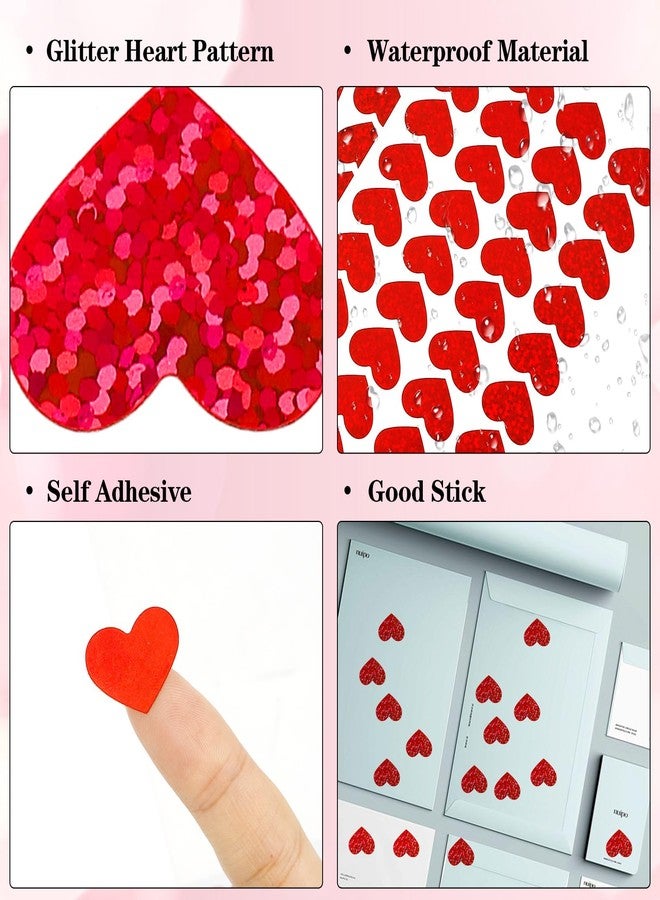 BOEIAC Heart Stickers, Red Heart Sticker, Glitter Small Mini Heart Stickers for Kids, 780 PCS, Decorative Love Stickers for Kids Reward, Valentine's Day, Wedding, Mother's Day, Envelopes, Gift Box - Image 4