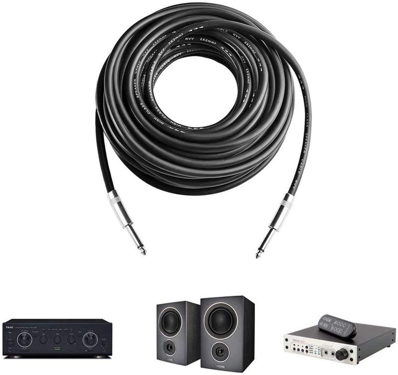 Yoico 2Pcs 6 Feet Professional Speaker Cables, Pair 6 ft 12 Gauge 1/4 Inch Male Audio Amplifier Connection Heavy Duty Cord Wire - Image 5