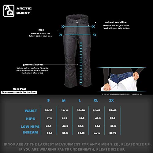 Arctic Quest Mens Snow Ski Waterproof Softshell Snowboard Pants Outdoor Hiking Zipper Bottom Windproof Warm Snow Pants, Grey Heather, Large - Image 5