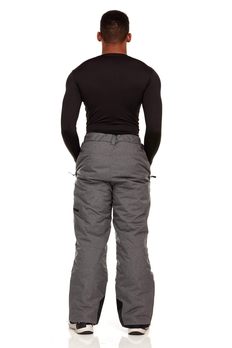 Arctic Quest Mens Snow Ski Waterproof Softshell Snowboard Pants Outdoor Hiking Zipper Bottom Windproof Warm Snow Pants, Grey Heather, Large - Image 3