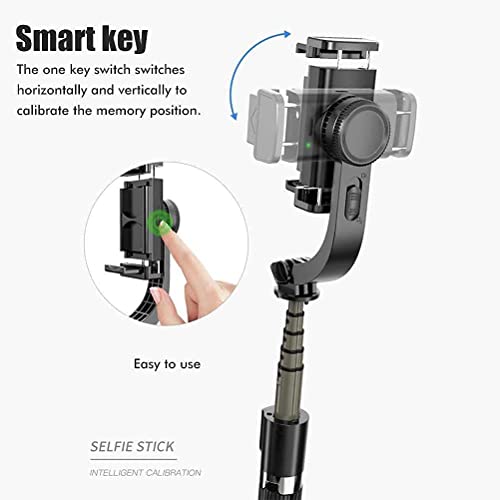 TECHNOVIEW Q08 Mini Gimbal Anti-Shake 1-Axis STABILIZER Extendable Selfie Stick Tripod, Wireless Remote for Smartphone, Black - Image 5