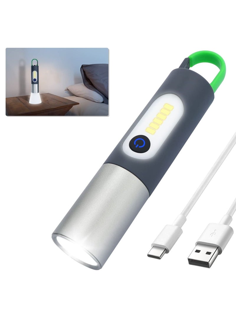 LED Flashlight, Rechargeable Flashlight with IP4X Waterproof  Type-C Charging Cable High Lumens 4 Modes Zoomable for Camping, Outdoors, Emergencies, Home Use, etc - Image 1