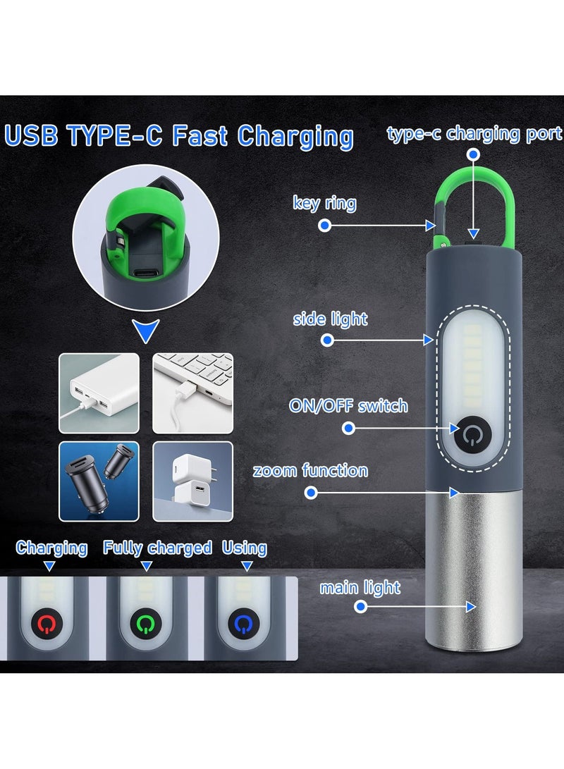 LED Flashlight, Rechargeable Flashlight with IP4X Waterproof  Type-C Charging Cable High Lumens 4 Modes Zoomable for Camping, Outdoors, Emergencies, Home Use, etc - Image 4