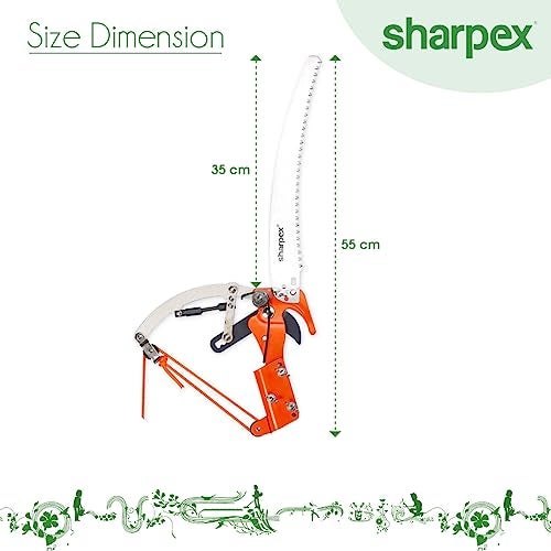 Sharpex Heavy Duty Tree Pole Pruner/Long Cutter | 14Inch Sharp Alloy Steel Saw Blade With Pulley Rope Mechanism For High-Altitude Garden Tree Trimmer (Pole Not Included) - Hand-Powered - Image 2