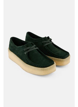 clarks Women Wallabee Cup Standard Fit Lace Up Casual Shoes, Dark Green  - Image 1