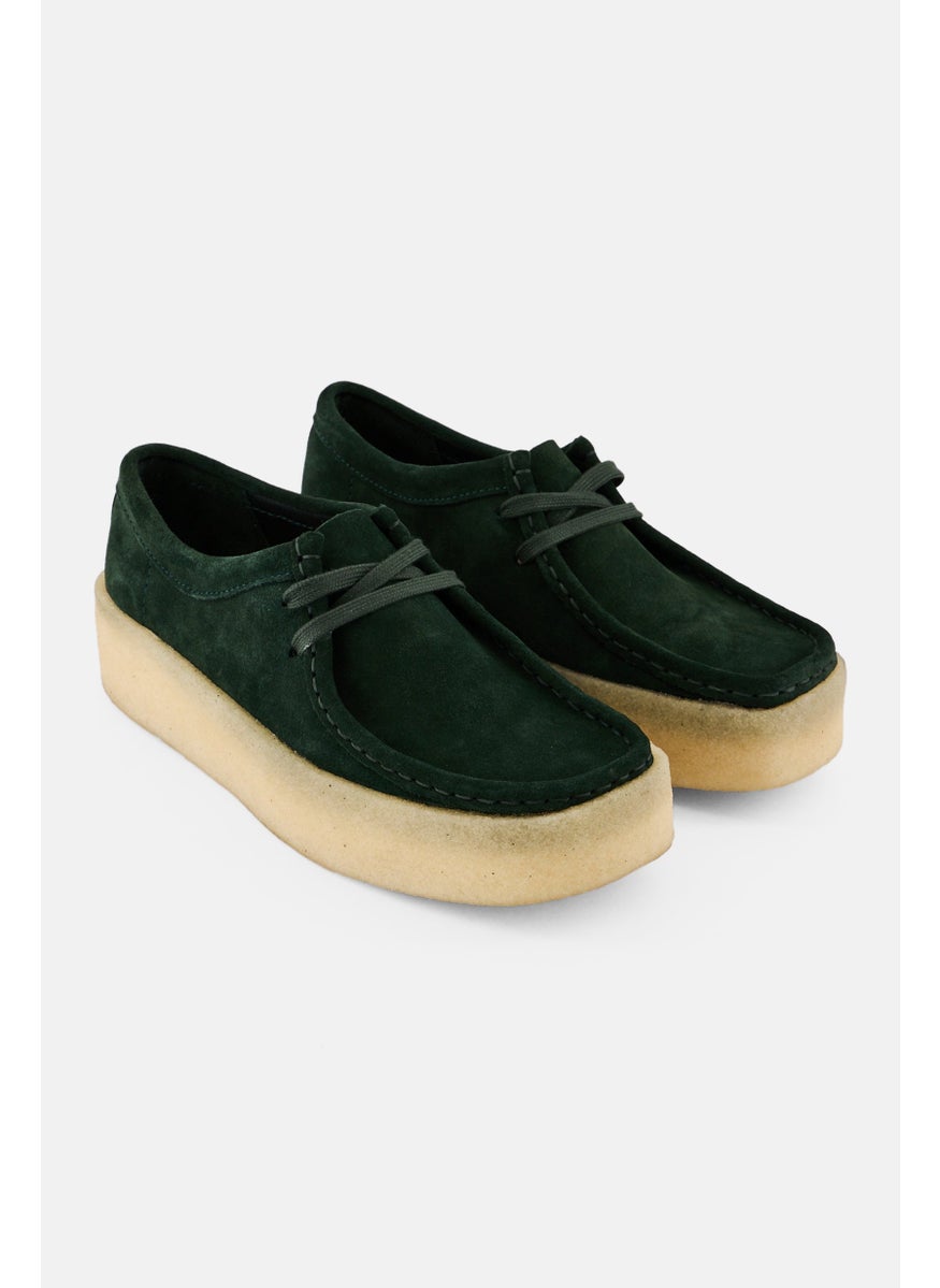 clarks Women Wallabee Cup Standard Fit Lace Up Casual Shoes, Dark Green  - Image 1