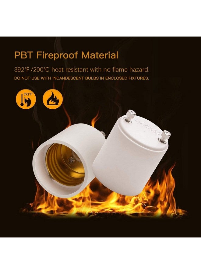 JACKYLED 4 Pack JACKYLED GU24 to E26 E27 Adapter, Heat Resistant Up to 392℉ Fire Resistant Converts GU24 Bi-Pin Based Fixture to E26 E27 Standard Screw-in Socket - Image 2