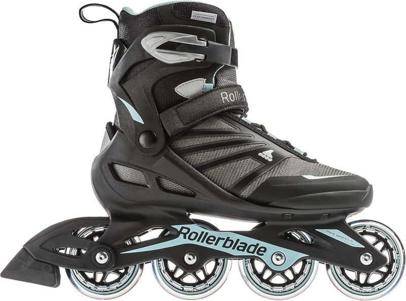 Rollerblade Zetrablade Women's Adult Fitness Inline Skate, Black/Light Blue, Size 9 - Image 2