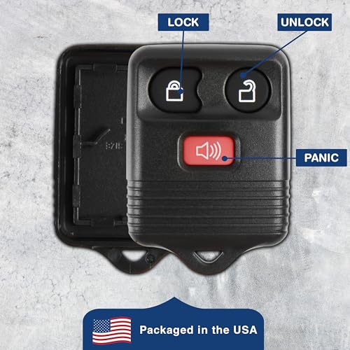 KeylessOption غطاء مفتاح KeylessOption بديل لسيارات فورد F150 ولينكولن ميركوري 1998 1999 2000 2001 2002 2003 2004 2005 2006 2007 2008 2009 2010 2011 2012 2013 2014 2015 2016، 3 أزرار - Image 5