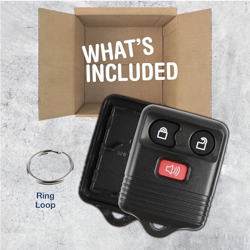 KeylessOption غطاء مفتاح KeylessOption بديل لسيارات فورد F150 ولينكولن ميركوري 1998 1999 2000 2001 2002 2003 2004 2005 2006 2007 2008 2009 2010 2011 2012 2013 2014 2015 2016، 3 أزرار - Image 2