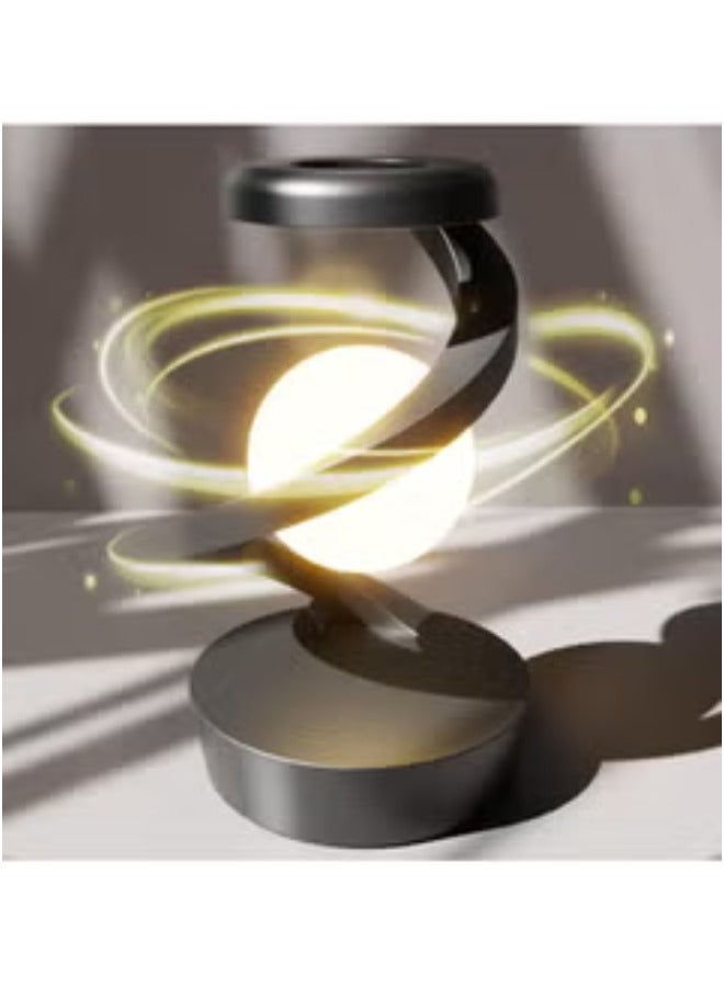 ACLIX Modern spiral bedside lamp, rotating RGB Suspension Lamp, innovative 3D Optical levitation ball led table lamp, nightstand lamps magnetic LED desk light bulb for bedroom living room office decor - Image 3