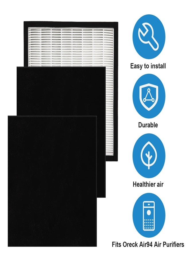 Abeskch HEPA Replacement Filter Kit - 1 HEPA Filters & 2 Carbon Filters Compatible with Oreck WK01234QPC, Oreck Air 94 filter Fits Airvantage WK10002QPC, WK10052QPC Air Purifier Filter - Image 5