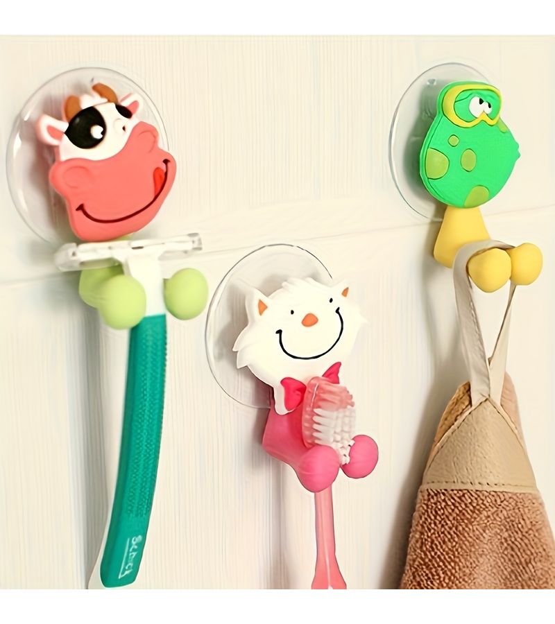 Kitten Animal Cartoon Toothbrush Holder Wall Mounted Strong Suction Cup - Image 4