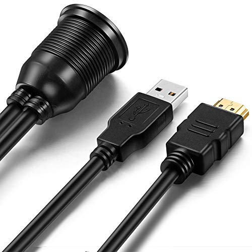 OBVIS USB3.0 and HDMI Mount Cable – USB3.0 and HDMI Extension Flush, Dash, Panel Mount Cable, for Car, Boat, Motorcycle (3 Feet) - Image 4