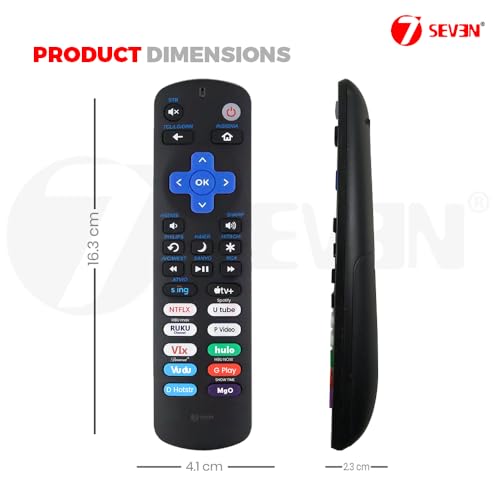 7-Seven 7SEVEN® Compatible with Roku OS Tv Remote Suitable for Various Mentioned Brands of Smart FHD UHD OLED QLED 4K Television with Built-in OTT Apps - Non Voice Command Remote Control - Image 5