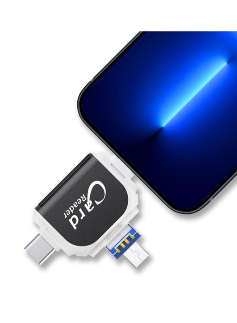 Captaintech 4-in-1 Universal SD/TF Card Reader and USB-C Hub Multiport Adapter, Memory Card Reader for iPhone iPad Android Mac PC, and Cameras - Black - Image 2