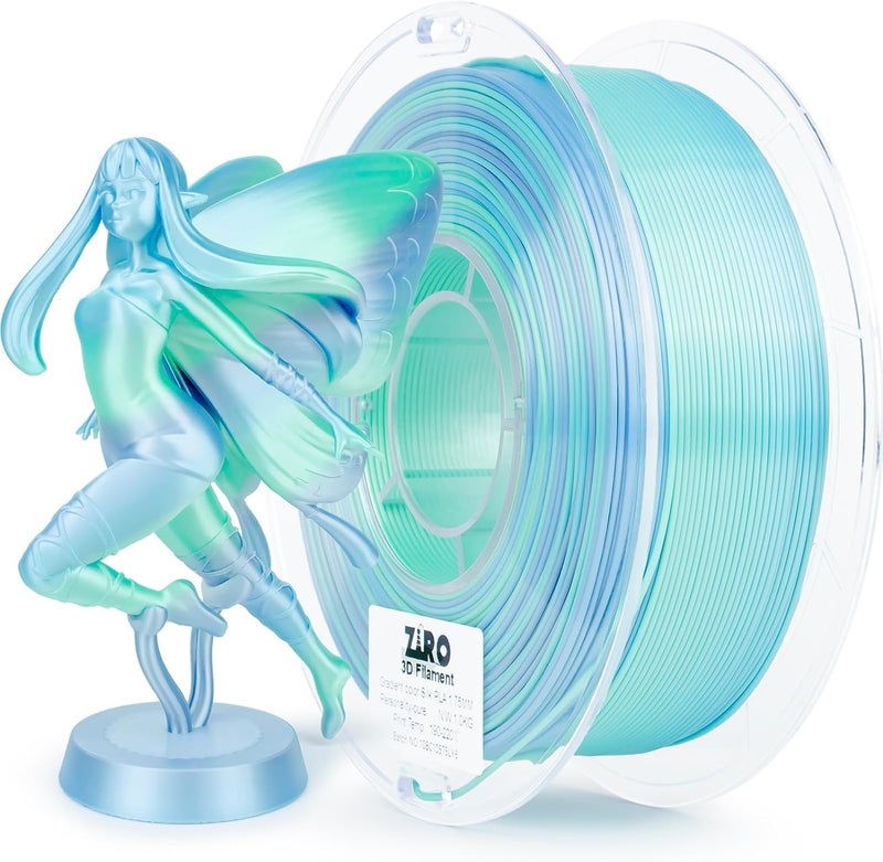 ZIRO Silk Fast Color Changing PLA Filament, Shine Multi Colors Filament 1.75mm, Dimensional Accuracy +/-0.03mm, Fit Most 3D Printers, Personality Pure, 1KG Spool - Image 1