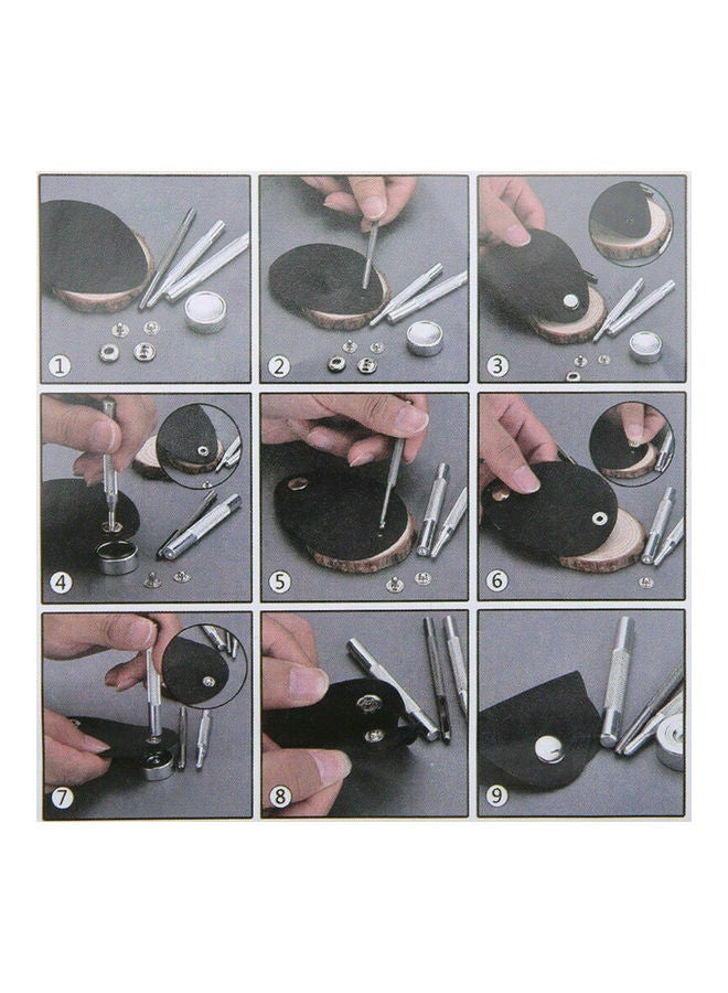 NIBEMINENT 120 Set Leather Snap Fasteners Kit Multicolour - Image 3