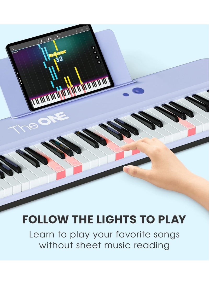 THE ONE The ONE Smart Keyboard COLOR 61 Keys Piano Keyboard, Music Keyboard with 256 Timbres, 64 Polyphony, 4 Speakers, Built-in LED Lights and Free Apps  - Image 2