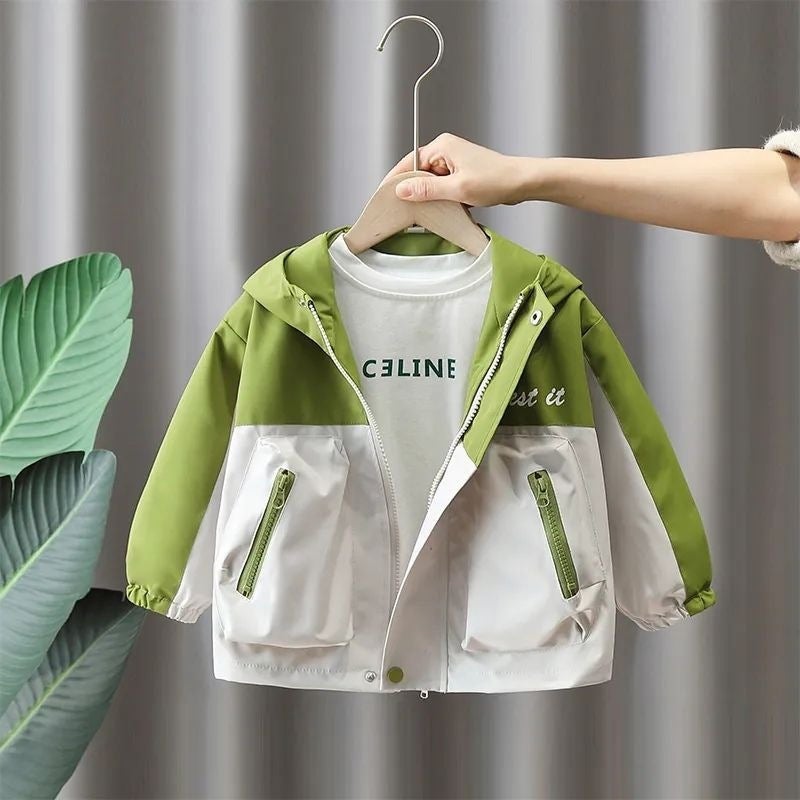 Children'S Jacket Spring Western Style Baby Boy Handsome Loose Hooded Top - Image 2