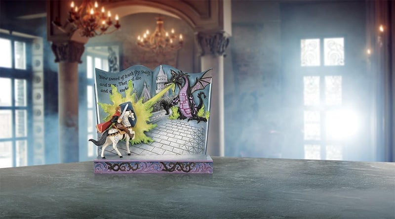 Enesco Disney Traditions by Jim Shore Sleeping Beauty Prince Philip and Dragon Storybook Figurine, 6.5 Inch, Multicolor - Image 2