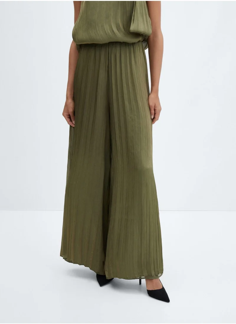 MANGO Flared Mesh Pants