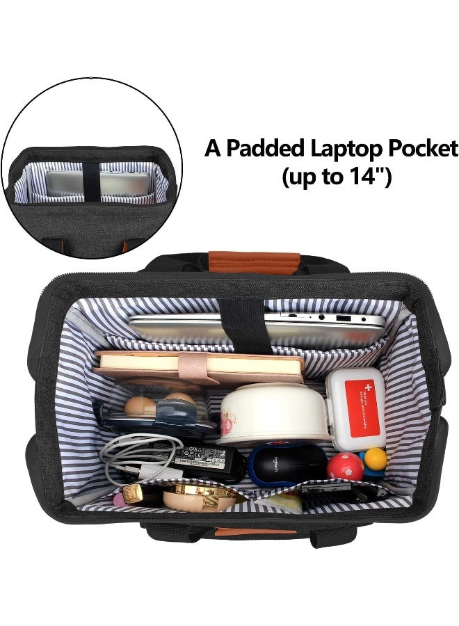 لوكسجا Luxja Breast Pump Bag with Compartments for Cooler Bag and Laptop, Breast Pump Backpack with 2 Options for Wearing (Fits Most Major Breast Pump, Suitable for Working Mothers), Black - Image 3