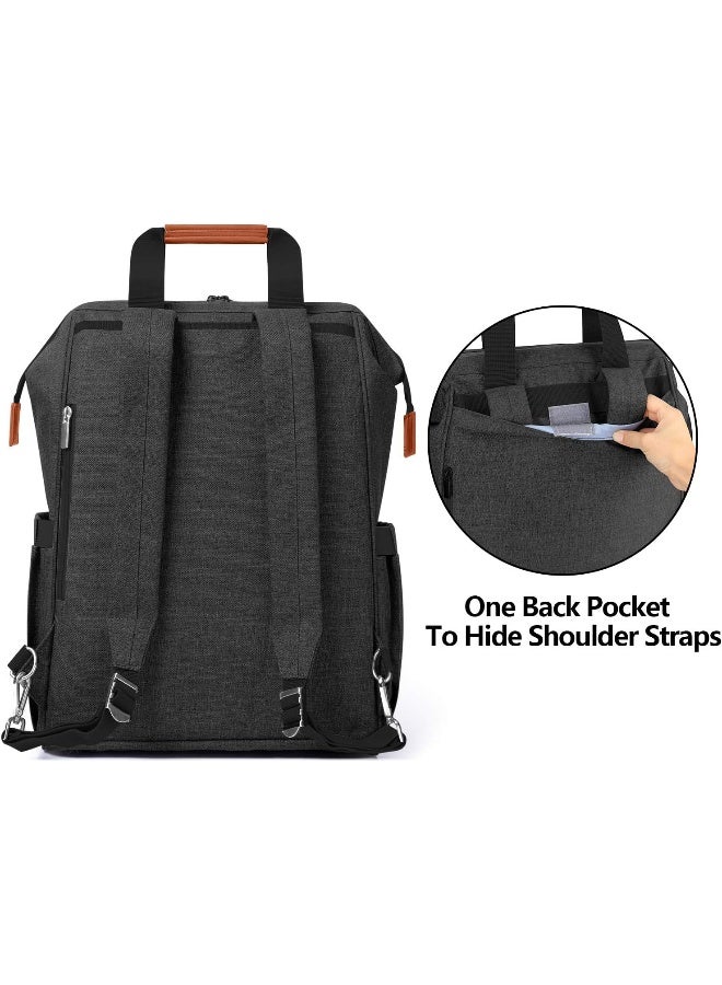 لوكسجا Luxja Breast Pump Bag with Compartments for Cooler Bag and Laptop, Breast Pump Backpack with 2 Options for Wearing (Fits Most Major Breast Pump, Suitable for Working Mothers), Black - Image 4