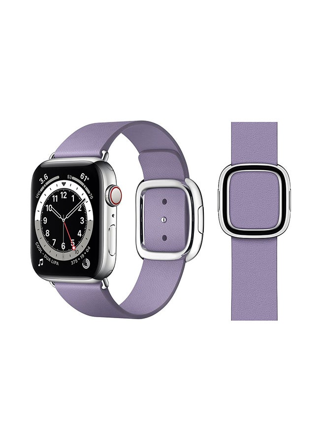 Perfii Leather Replacement Band For Apple Watch Series 6/SE/5/4/3/2/1 Lilac