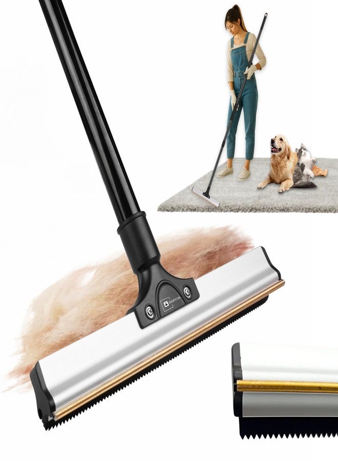 ENUKYCOM 2025 Dual-Edge Carpet Rake for Pet Hair Removal & Fluffing Matted Carpet – 61" Adjustable Handle, Deep Clean Dog & Cat Hair Remover, Reusable Scraper for Rugs, Low Pile Carpet, Couch & Stairs - Image 1