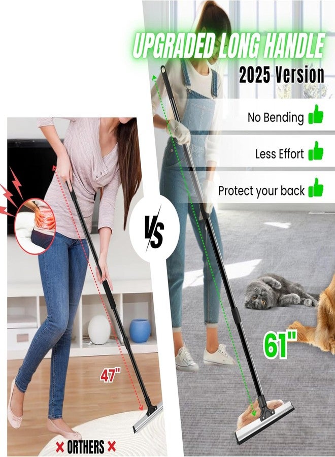 ENUKYCOM 2025 Dual-Edge Carpet Rake for Pet Hair Removal & Fluffing Matted Carpet – 61" Adjustable Handle, Deep Clean Dog & Cat Hair Remover, Reusable Scraper for Rugs, Low Pile Carpet, Couch & Stairs - Image 2