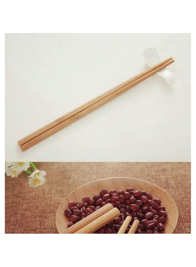 Chopsticks Wood 10 Pairs Handmade Chopsticks Reusable Natural Wooden Chopstick Washable - Image 2