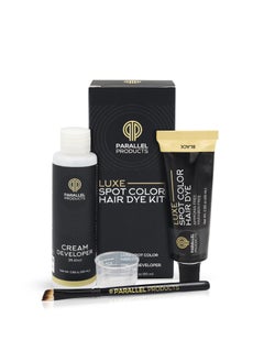 PARALLEL PRODUCTS Parallel Products  Luxe Color Black  Cream Hair Dye  25mL  Tint for Professional Spot Coloring  With Cream Developer Mixing Dish and Application Brush  Covers Grey Hair  Root Touch Up 
