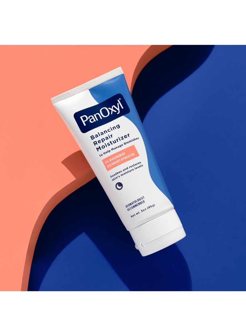 PanOxyl PM Balancing Repair Moisturizer with Niacinamide, Ceramides and Cica, Hydrating Face Moisturizer, Acne Prone Skin and Dry Skin, Non-Comedogenic Night Face Moisturizer, 3 oz 85grams - Image 5
