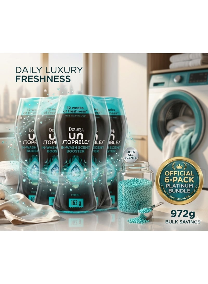 Downy Unstoppables In-Wash Scent Booster Fresh 162g - Mega Value Pack (6 Bottles) - Non-Stop Laundry Freshness - Image 2
