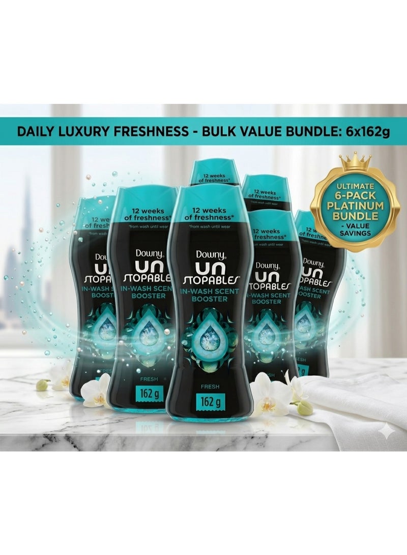 Downy Unstoppables In-Wash Scent Booster Fresh 162g - Mega Value Pack (6 Bottles) - Non-Stop Laundry Freshness - Image 1