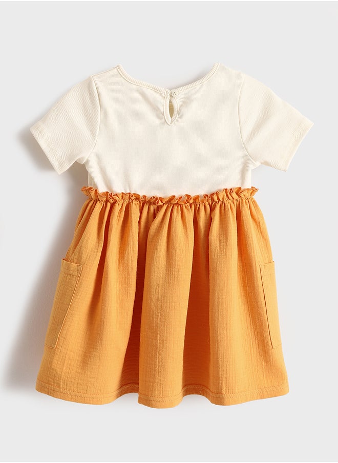 LC WAIKIKI Crew Neck Girl Ribbed Fabric Dress Summer  - Image 2
