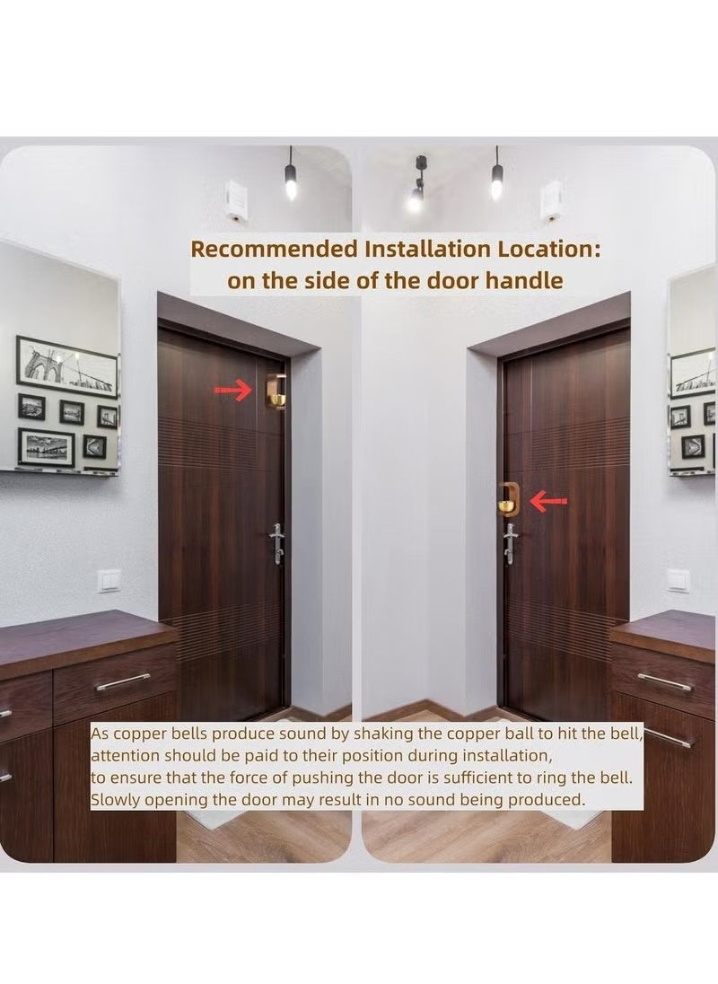 Generic Shopkeepers Bell for Door Opening, Compact Wooden Doorbell with Easy Install Tape, Ideal for Shops & Homes.  - Image 3