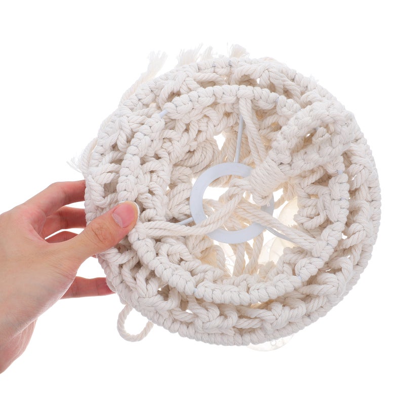 Macrame Lamp Shade: Boho Hanging Light Cover - Bohemian Lampshade For Office Bedroom Living Room Nursery Dorm Decor - Image 5