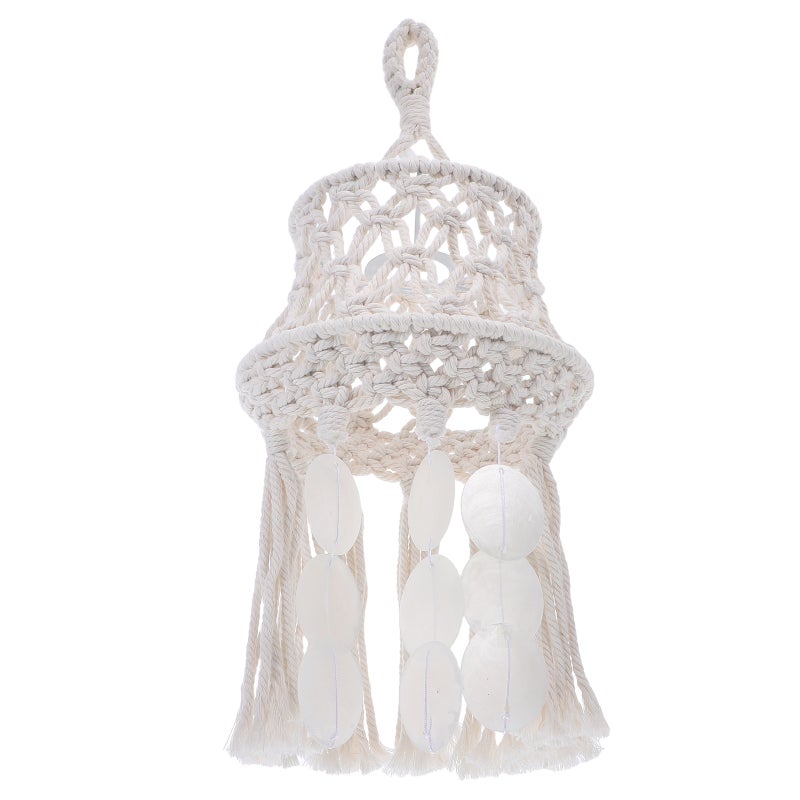 Macrame Lamp Shade: Boho Hanging Light Cover - Bohemian Lampshade For Office Bedroom Living Room Nursery Dorm Decor - Image 1