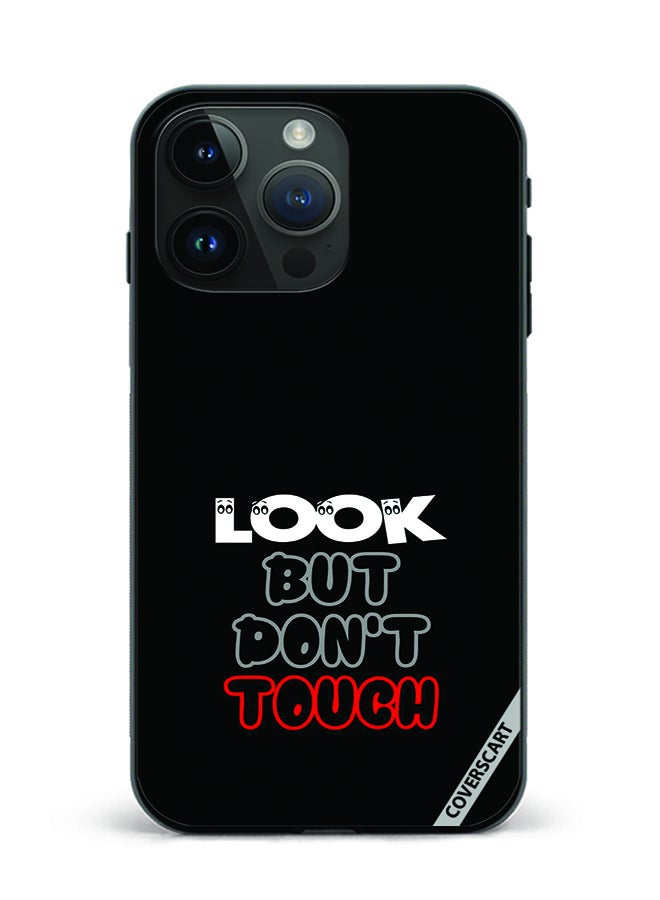 COVERSCART Protective Case Cover For Apple iPhone 15 Pro Max Look But Dont Touch Design Black - Image 1