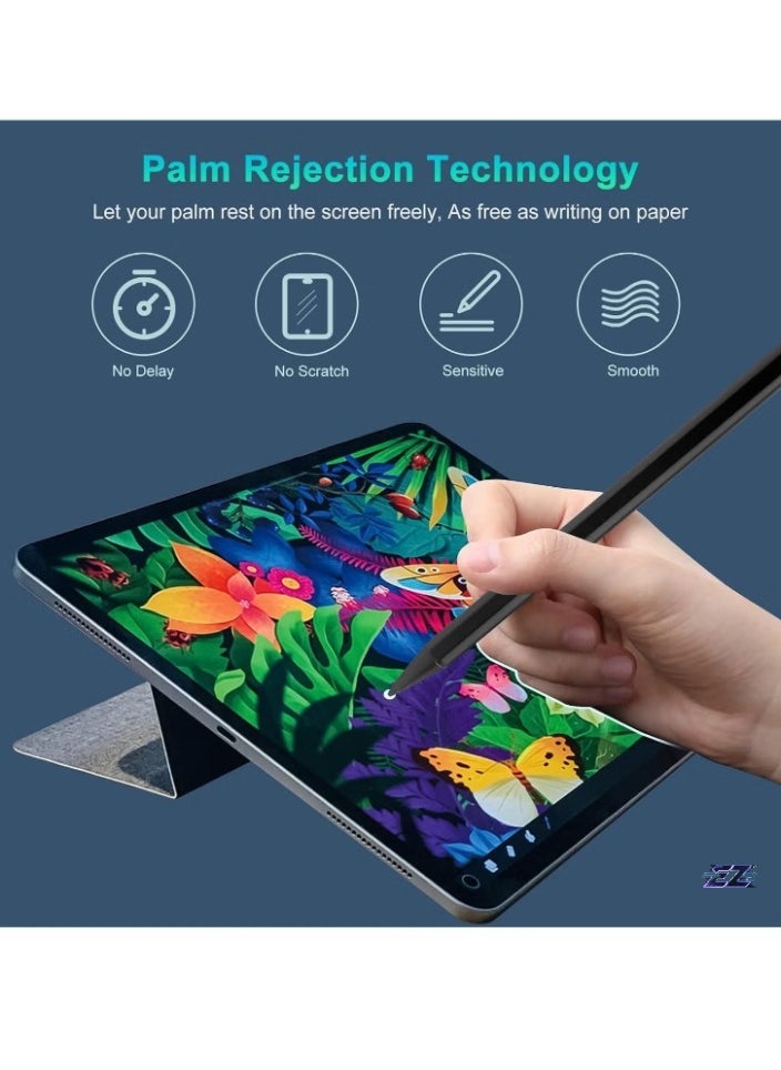 ELTRAZONE 2023 iPad Stylus Pencil for Apple iPad 2nd Generation – Palm Rejection, Compatible with iPad Pro 12.9"/11", iPad 10/9/8 Gen, iPad Air 5th/4th Gen, iPad Mini 6, Drawing & Writing Pen – Black  - Image 2