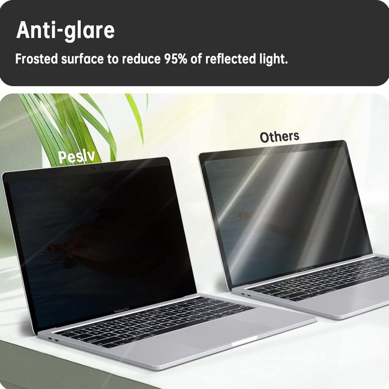 Peslv شاشة خصوصية Macbook Air 13 بوصة (2018-2021، M1)/Macbook Pro 13 بوصة (2016-2022، M1، M2)، واقي شاشة خصوصية قابل للإزالة مغناطيسيًا مضاد للوهج الأزرق مع غطاء كاميرا لجهاز Mac المحمول مقاس 13 بوصة - Image 5