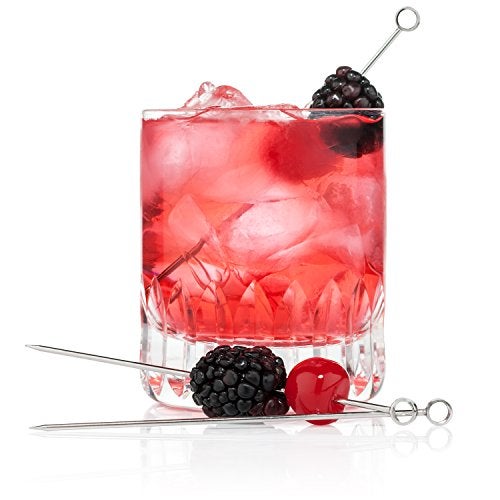 Zenlogy 5 inch Stainless Steel Picks (set of 8) and Swizzle Stick - Ideal Olive Skewers - Will Not Drown in Your Martinis, Cocktails, and Bloody Mary - Image 4