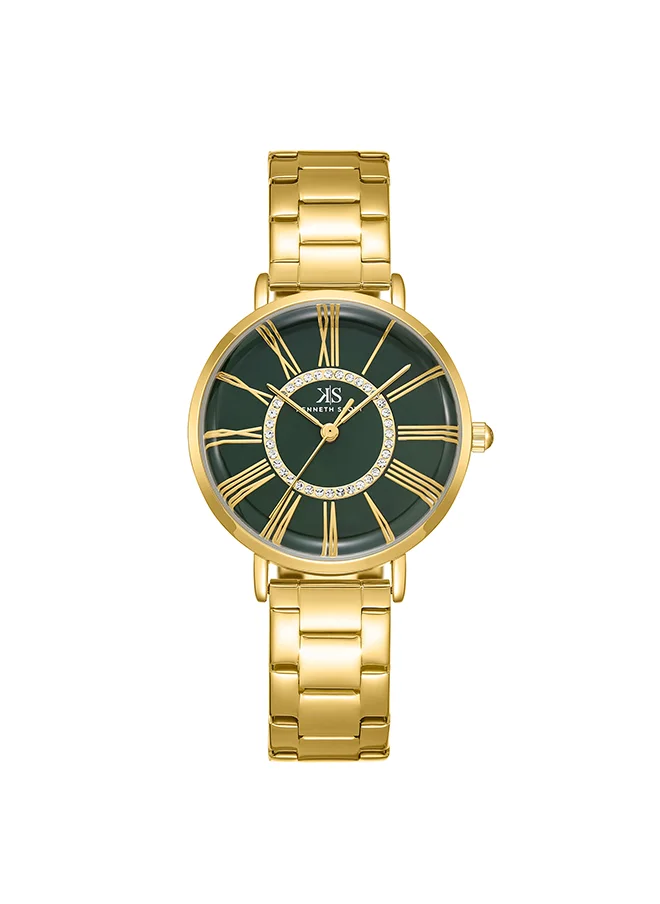 KENNETH SCOTT Kenneth Scott Women's Green Dial Analog Watch - K23536-GBGG