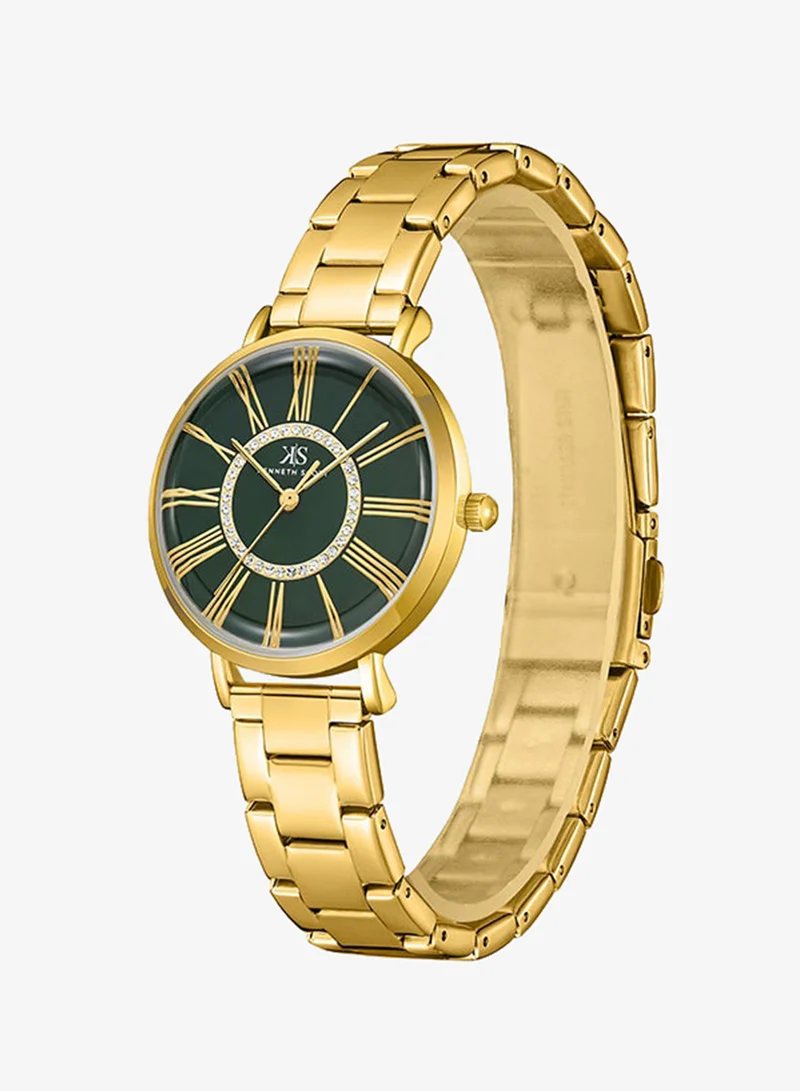 Kenneth Scott Kenneth Scott Women's Green Dial Analog Watch - K23536-GBGG