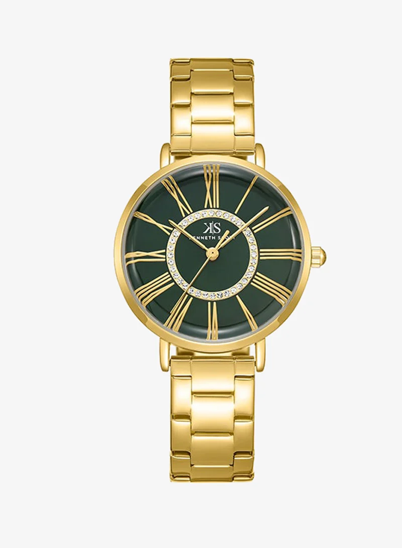 Kenneth Scott Kenneth Scott Women's Green Dial Analog Watch - K23536-GBGG