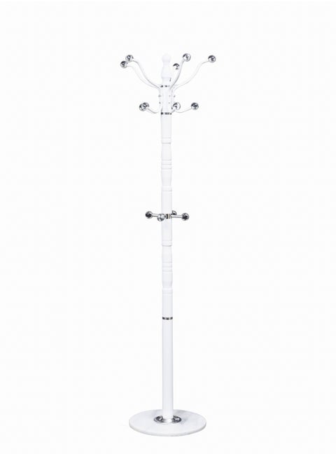 WT-EASYCARE Coat Hanger Clothes Stand | Hanging Pole Garment Rack |Towel, Blazer Hanger with Hooks | Multi-Purpose Steel Hooks Tree Rack | Standing Shelf Unit for Home, Bedroom Space (WHITE)